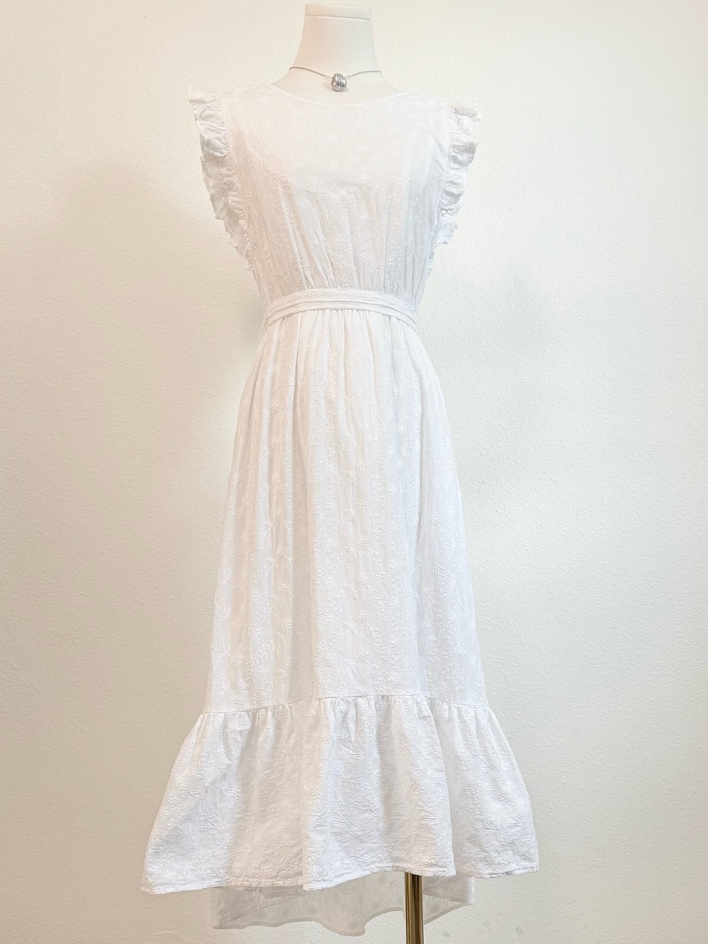 Lucky Brand Flutter Sleeve Tiered Midi Dress Cottagecore Boho Feminine